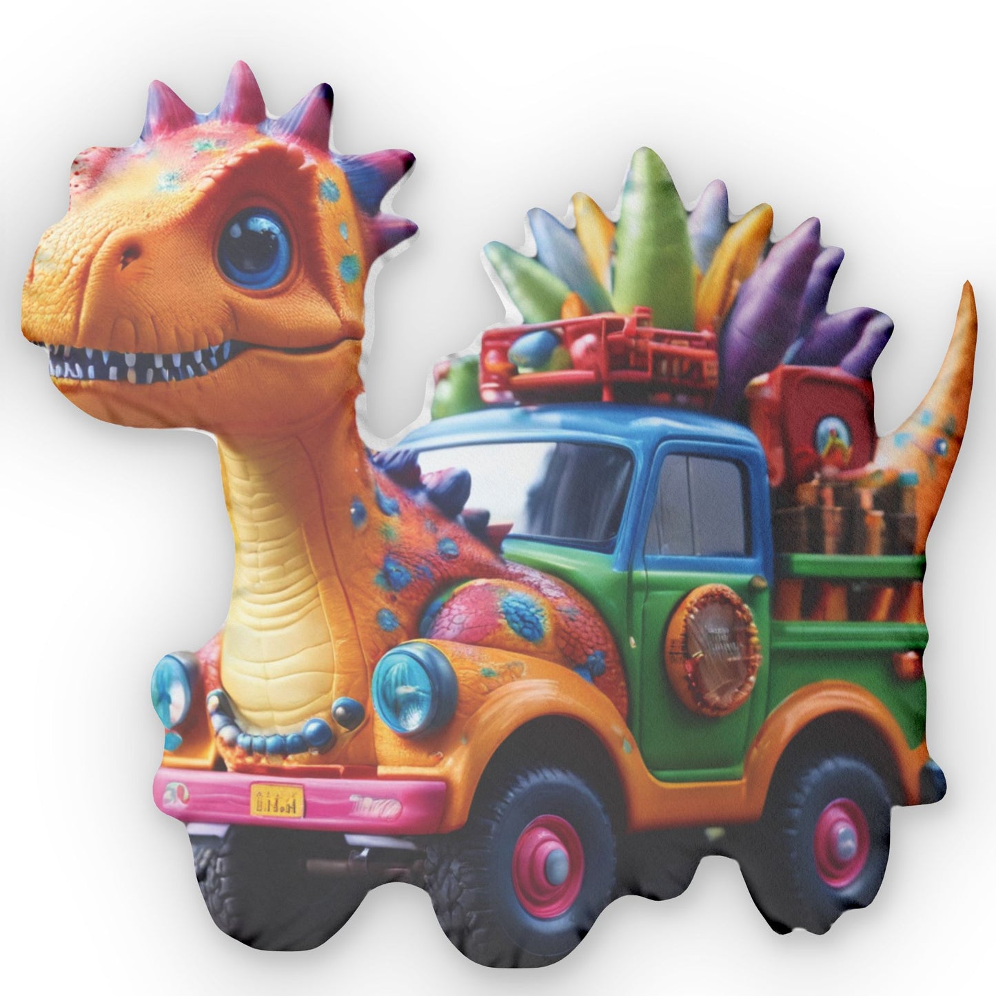 Dino Truck Pillow