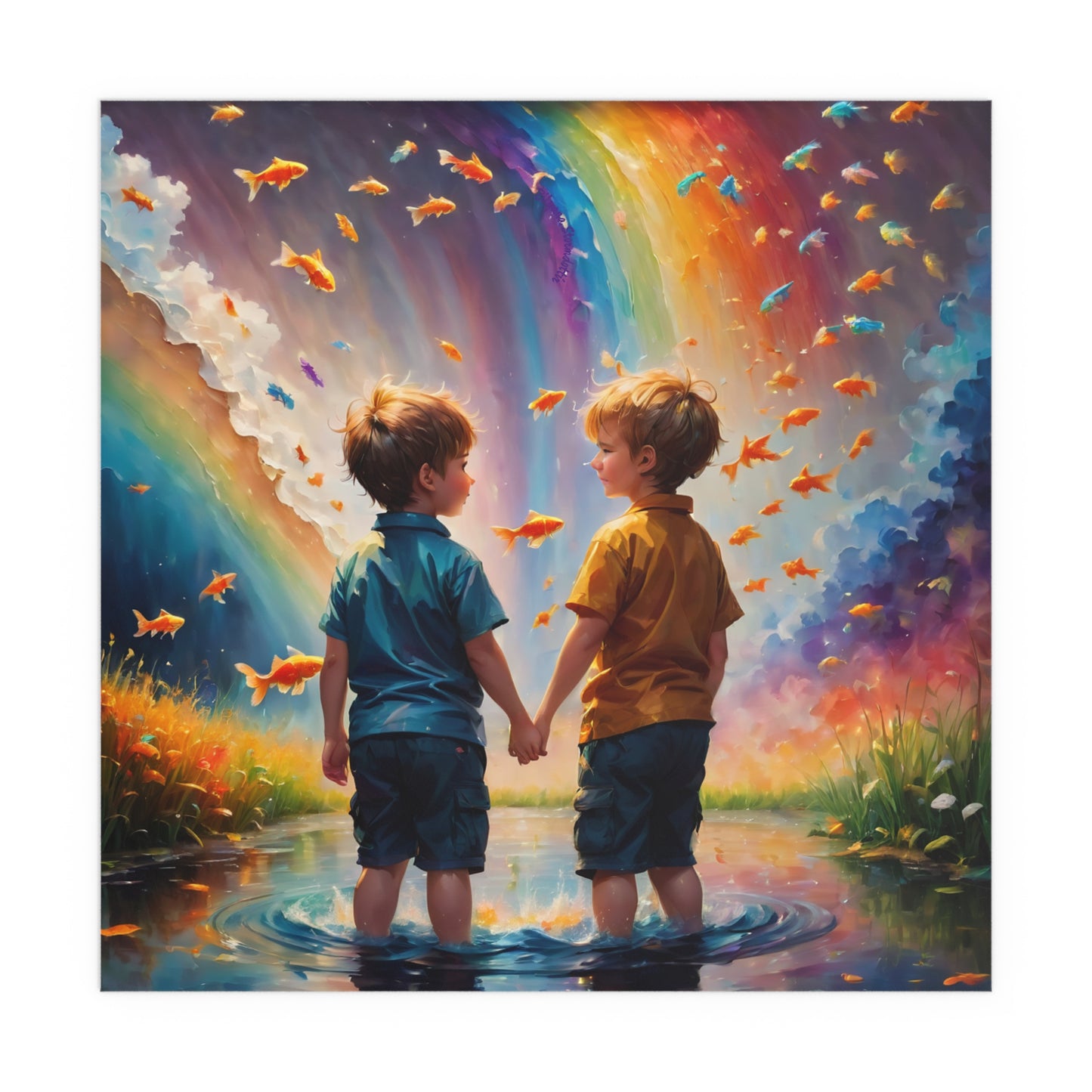 Indoor and Outdoor Silk Posters (Square 1)