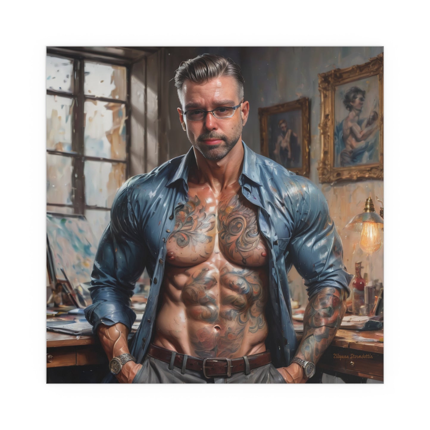 Indoor and Outdoor Silk Posters (Square 1)