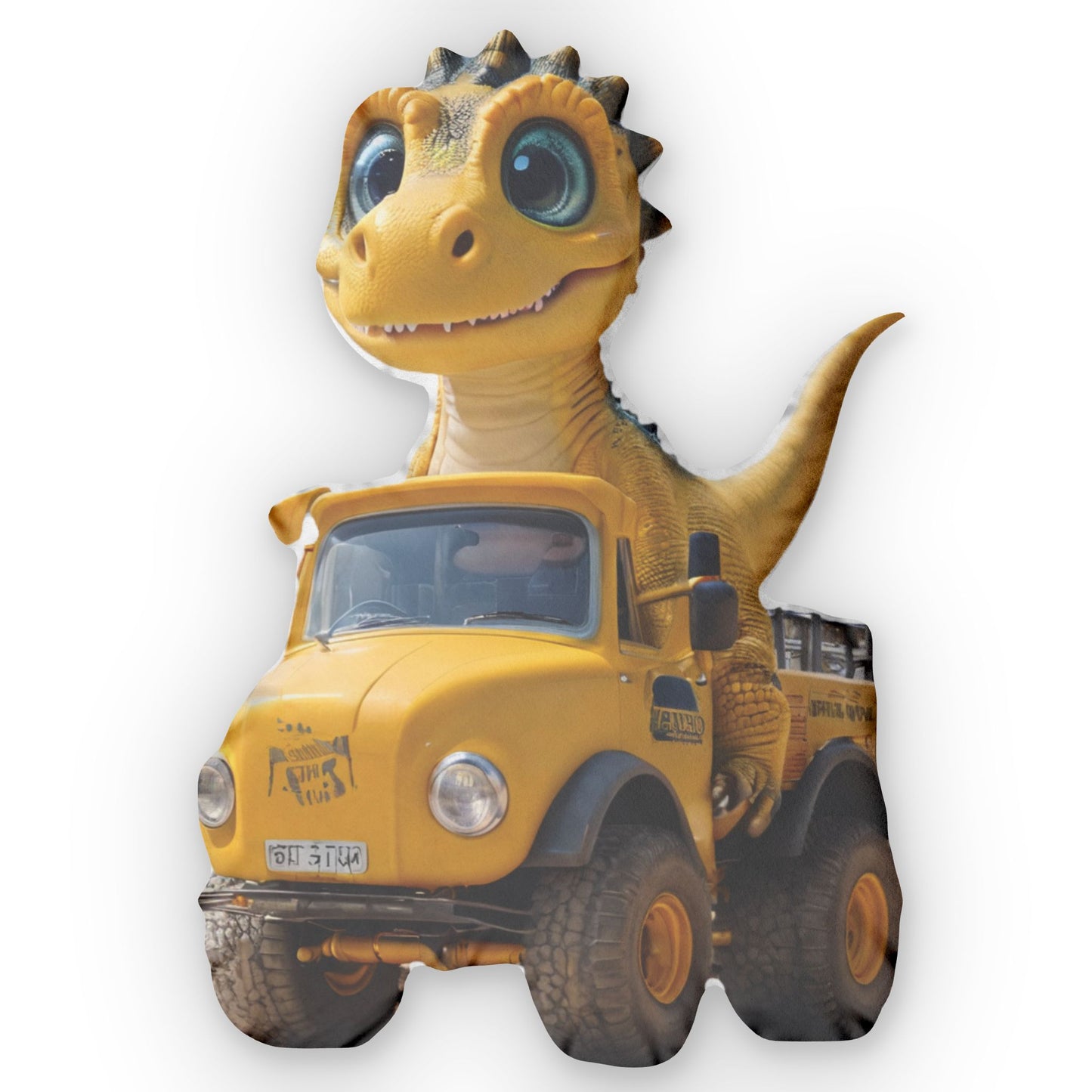 Dino Truck Pillow