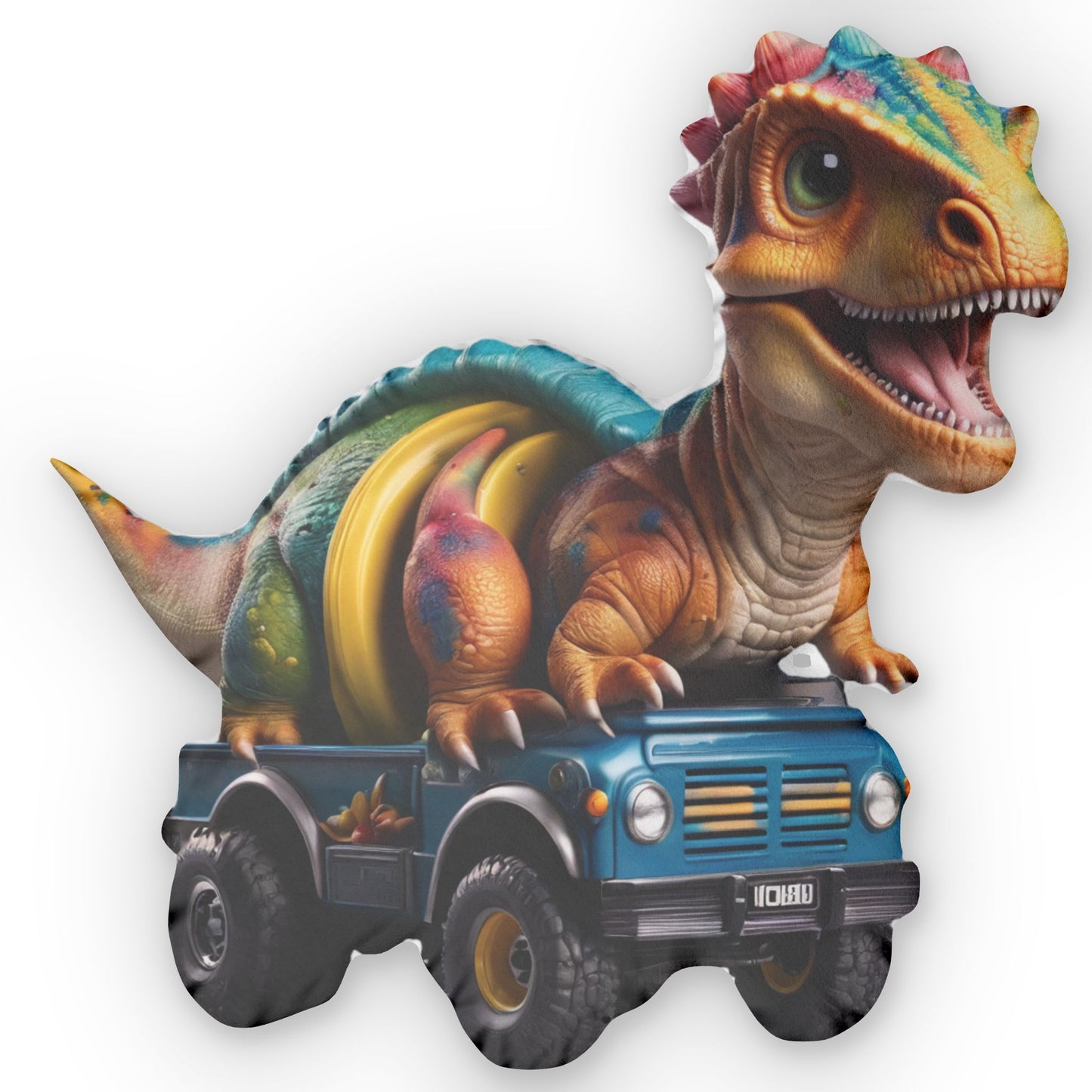 Dino Truck Pillow