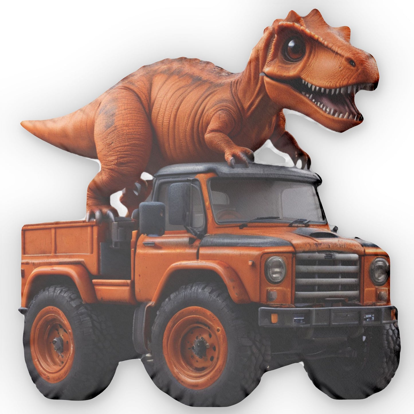Dino Truck Pillow