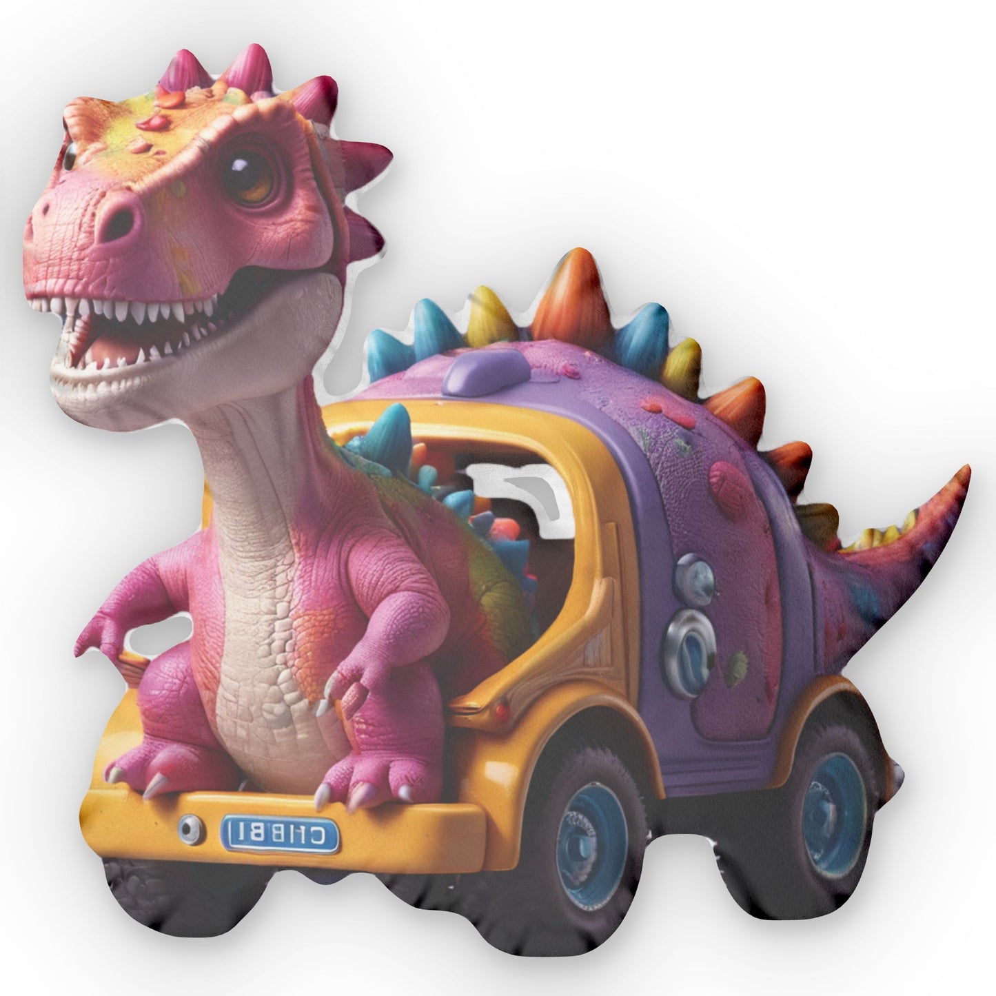 Dino Truck Pillow