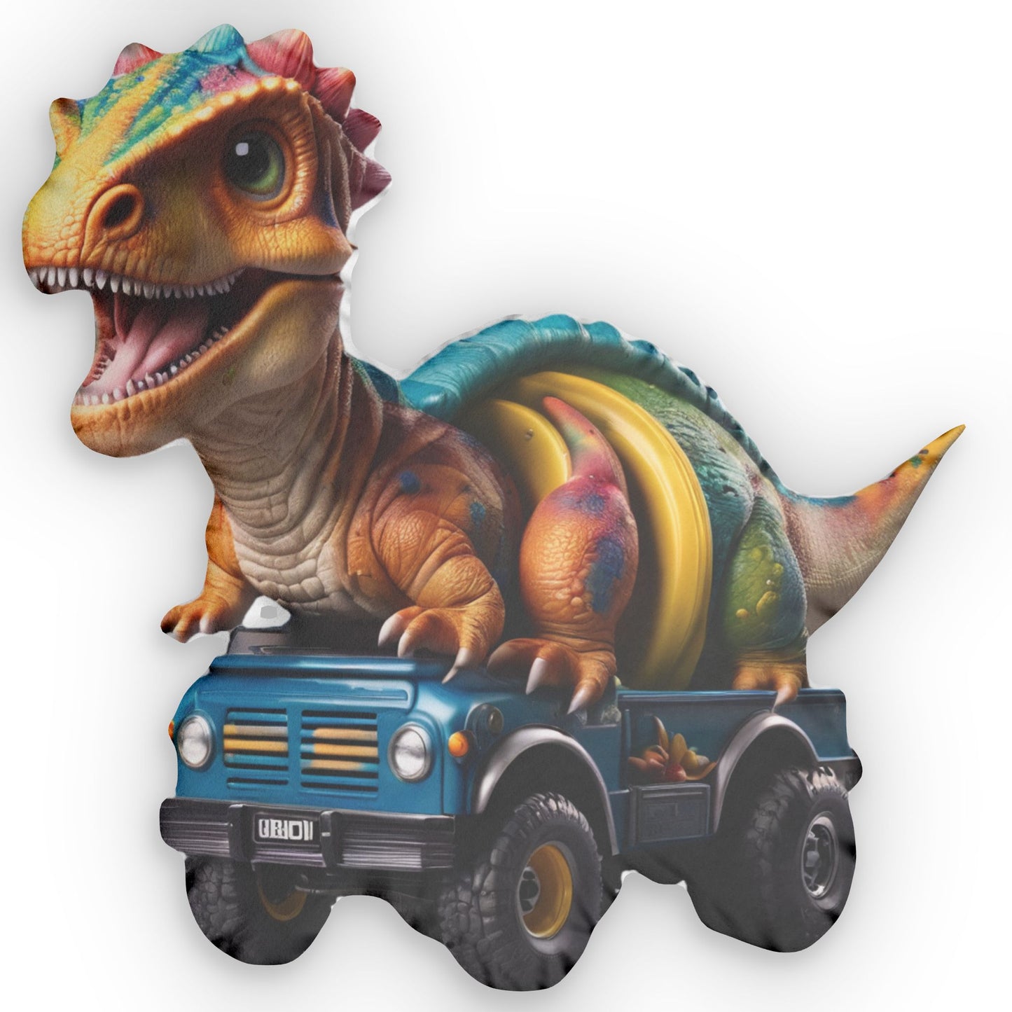 Dino Truck Pillow