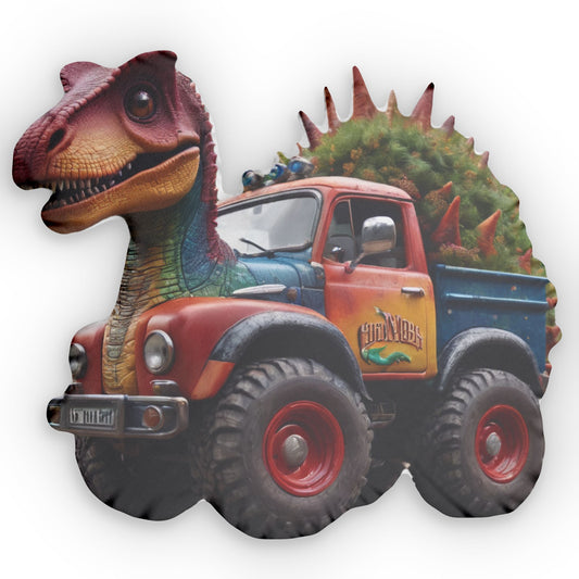 Dino Truck Pillow
