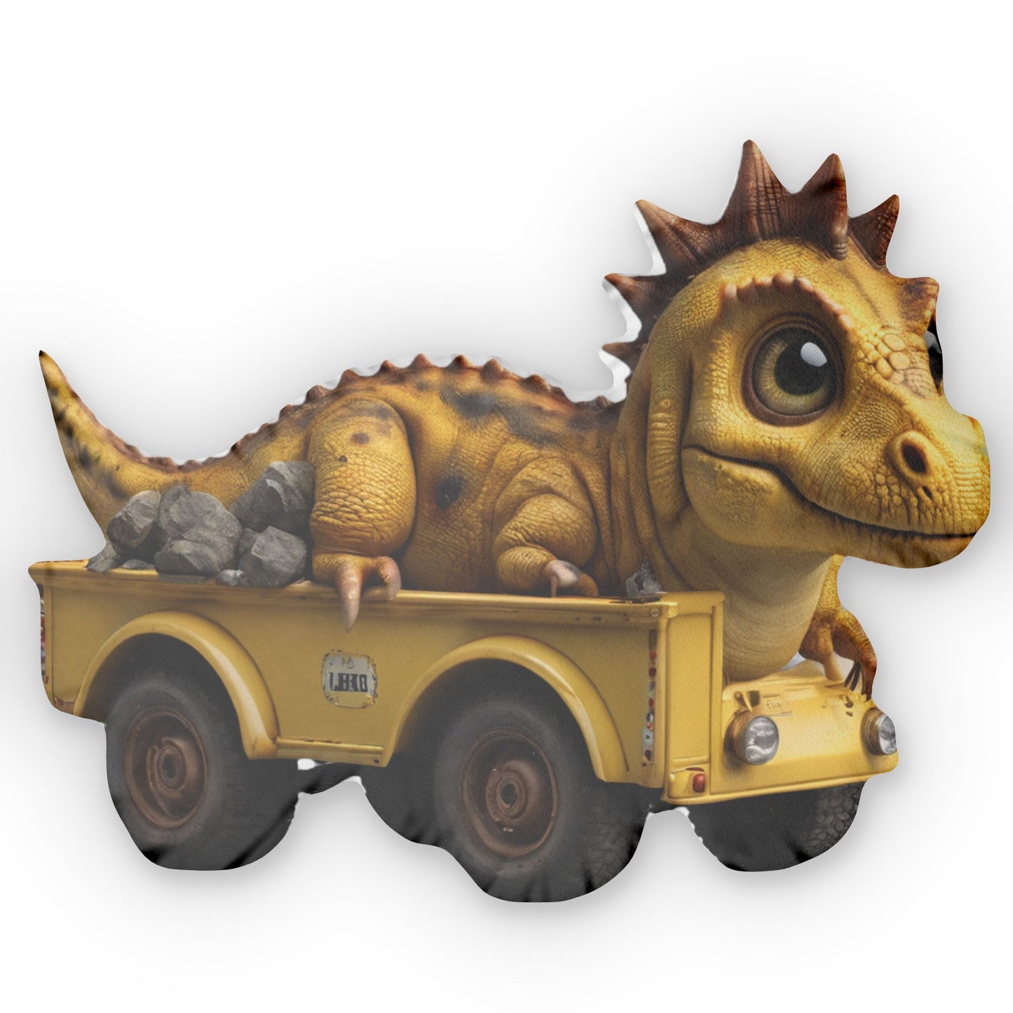 Dino Truck Pillow