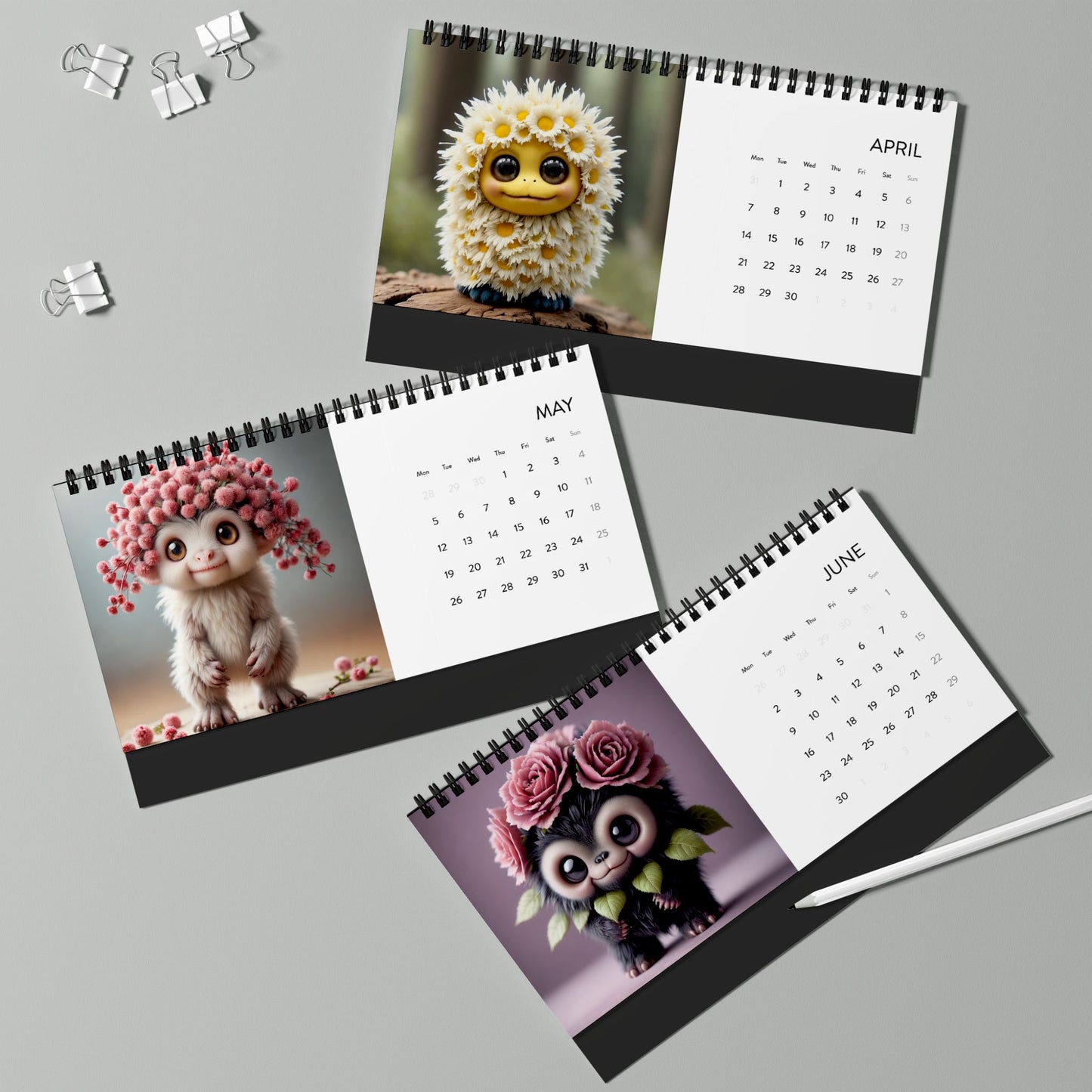 Simplex Desk Calendar (2025 grid)