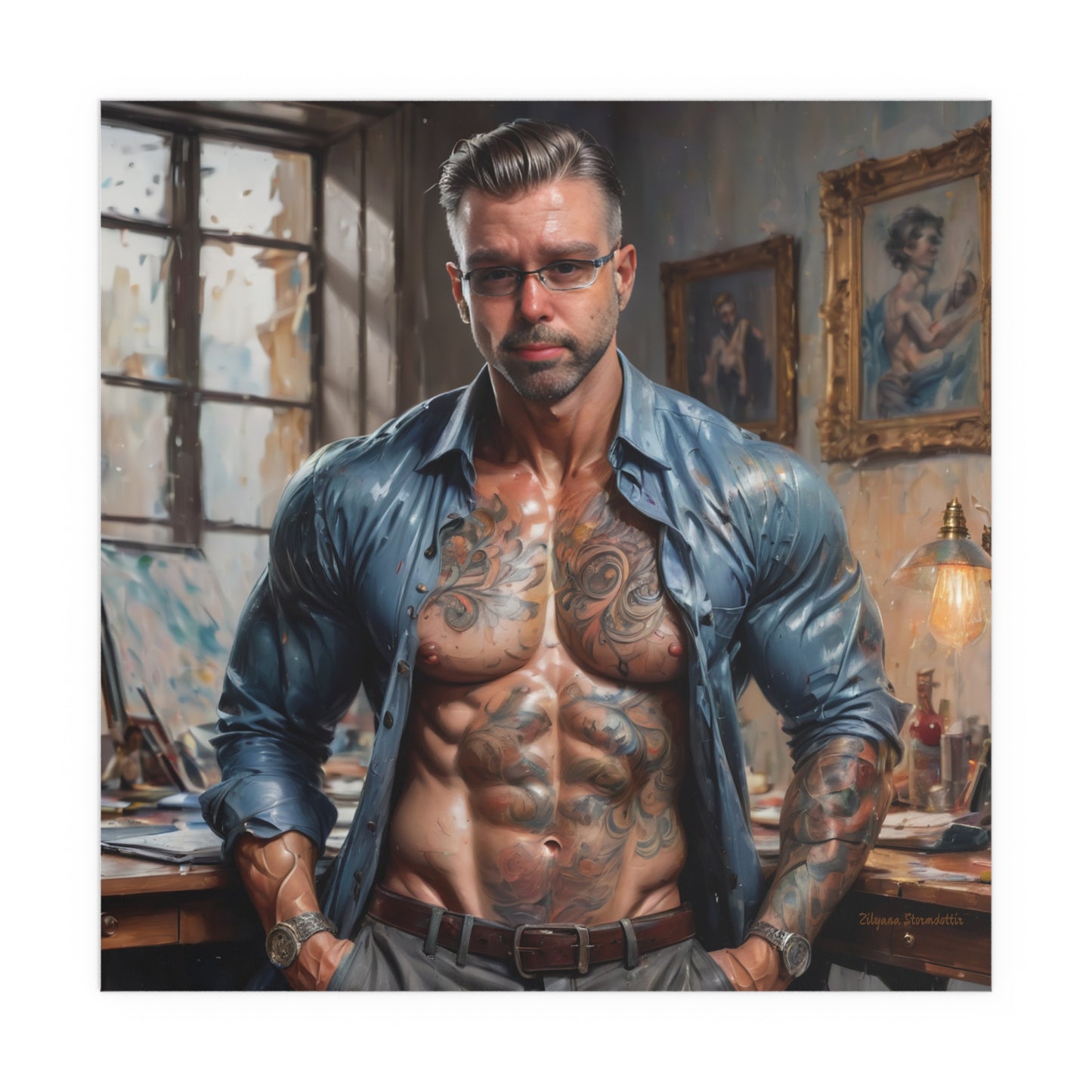 Indoor and Outdoor Silk Posters (Square 1)