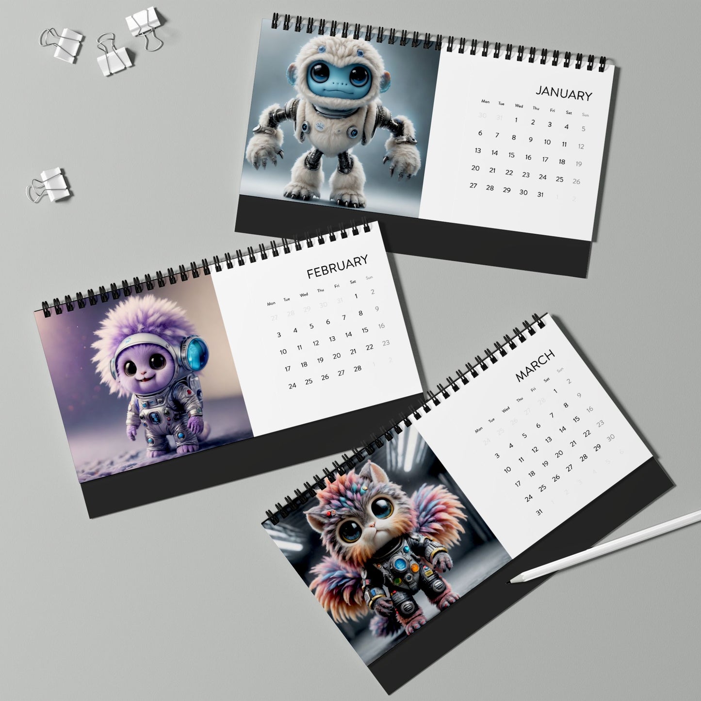 Simplex Desk Calendar (2025 grid)