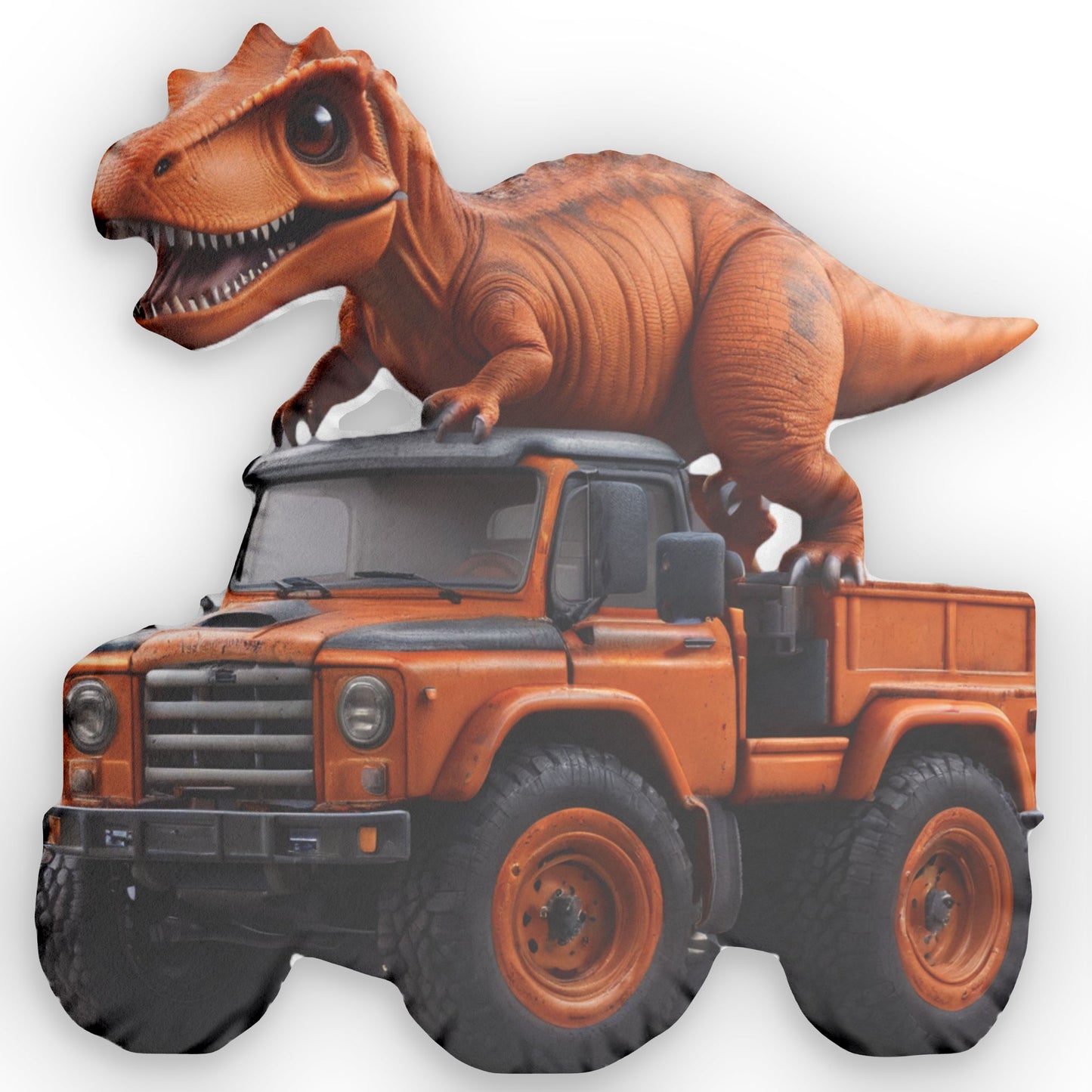Dino Truck Pillow