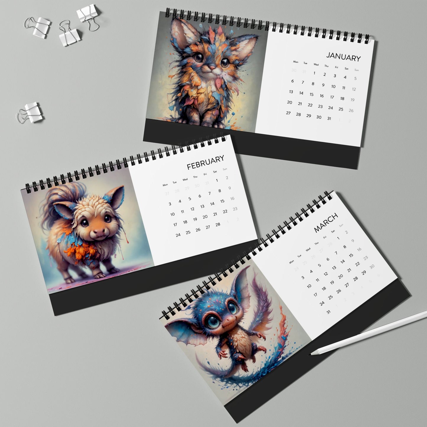 Simplex Desk Calendar (2025 grid)