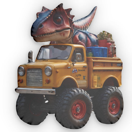 Dino Truck Pillow
