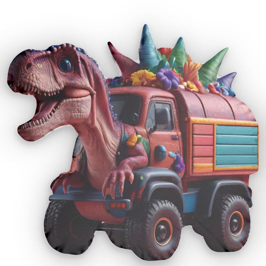 Dino Truck Pillow