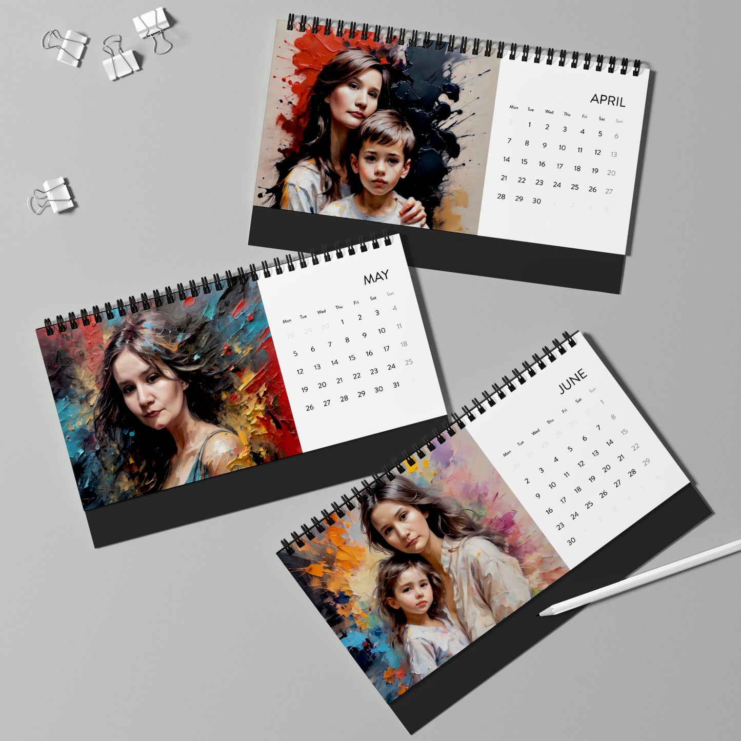 Simplex Desk Calendar (2025 grid)