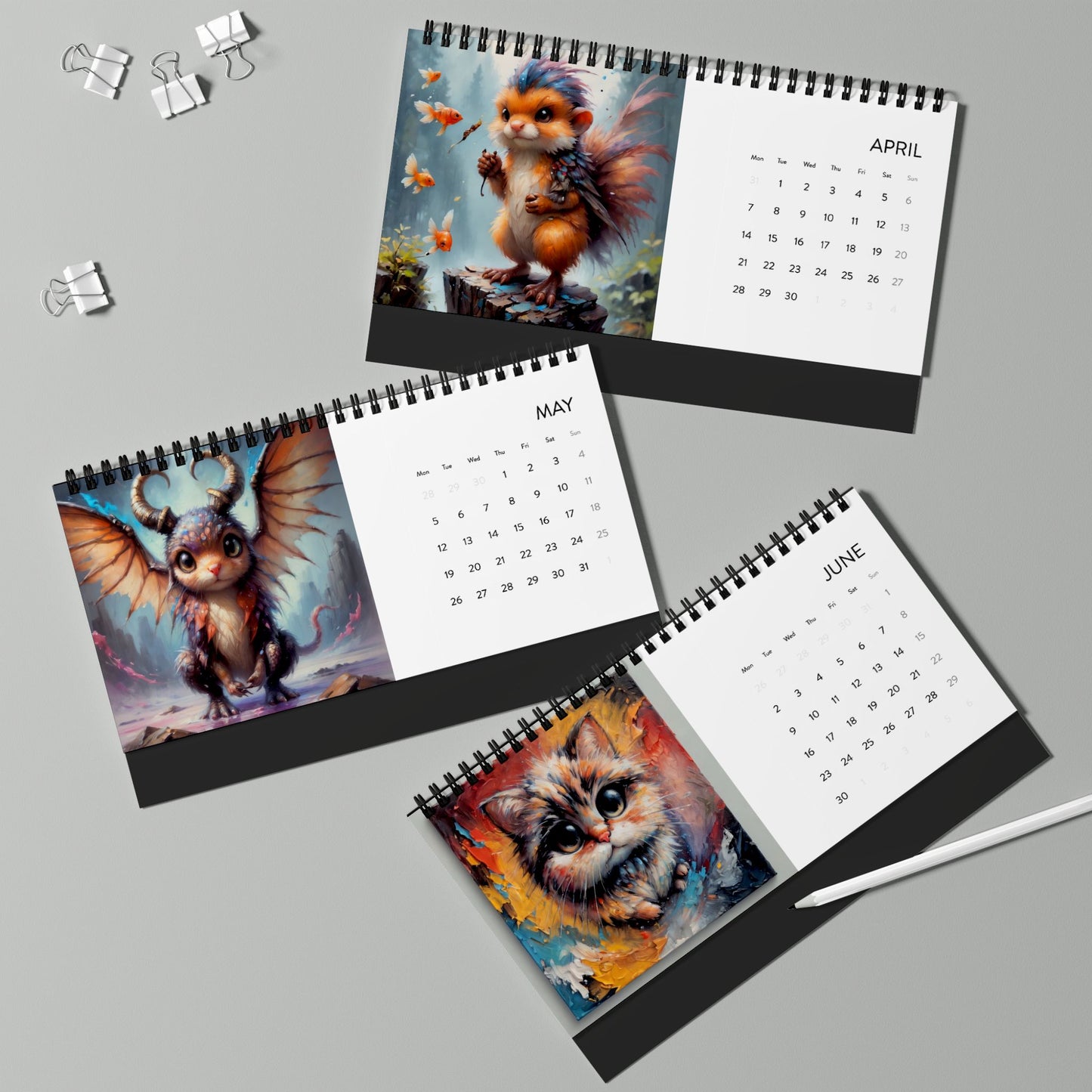 Simplex Desk Calendar (2025 grid)