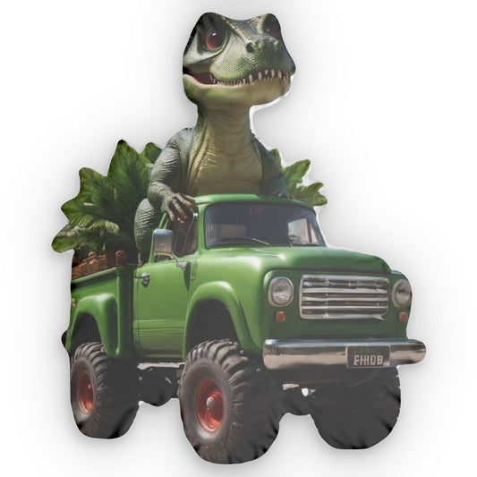 Dino Truck Pillow