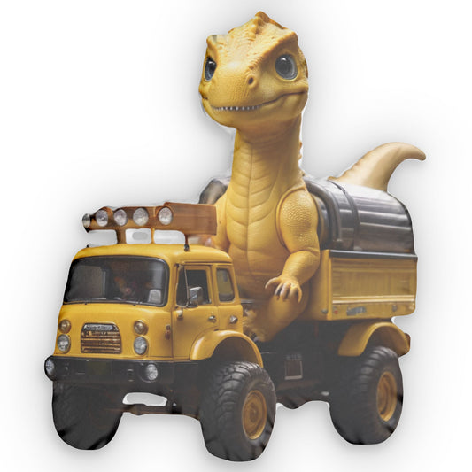 Dino Truck Pillow