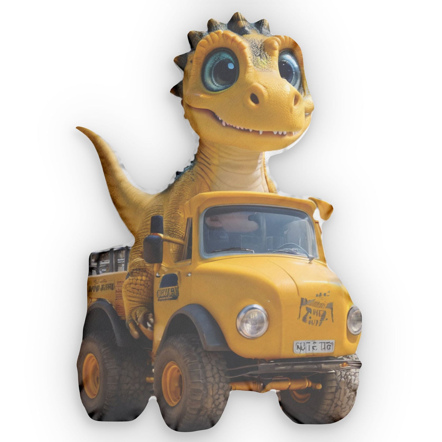 Dino Truck Pillow