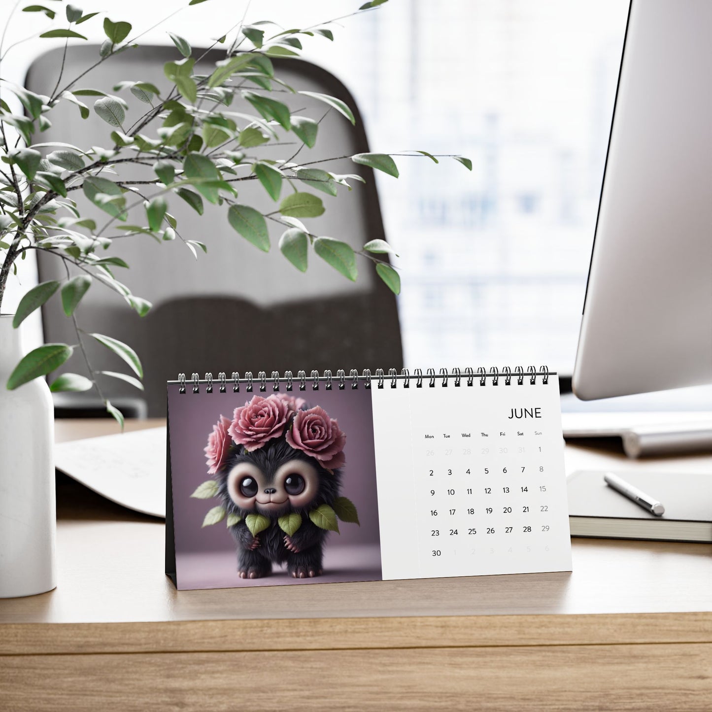 Simplex Desk Calendar (2025 grid)