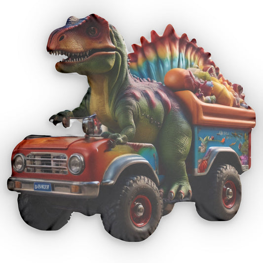 Dino Truck Pillow