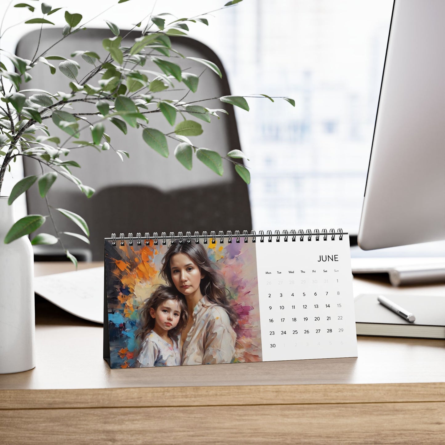 Simplex Desk Calendar (2025 grid)