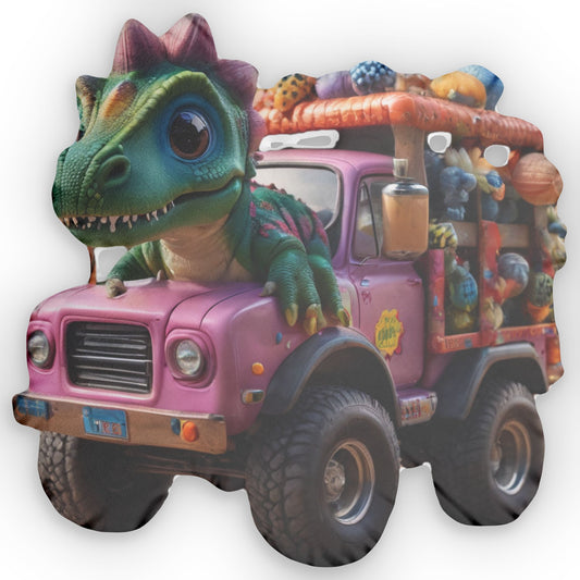 Dino Truck Pillow