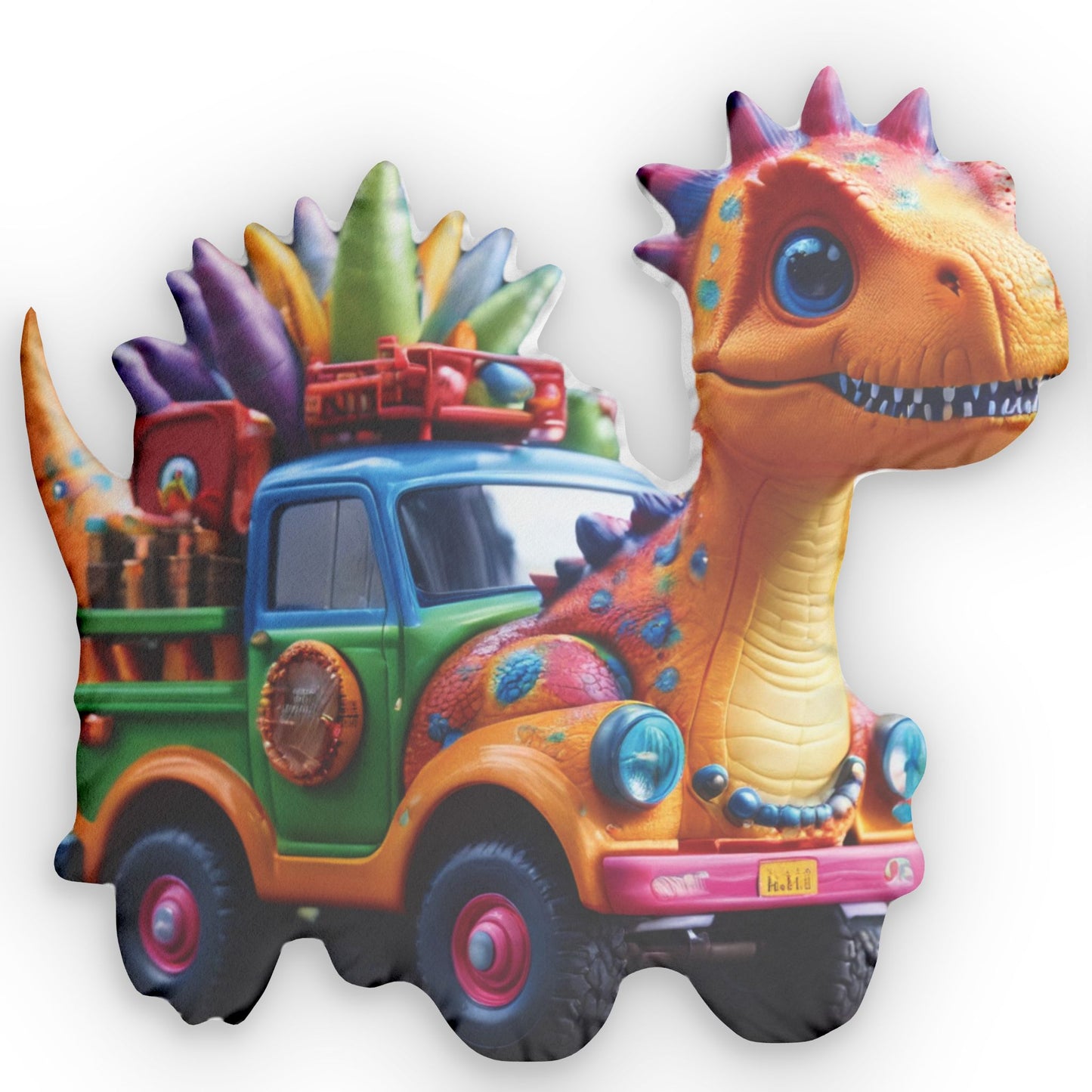 Dino Truck Pillow