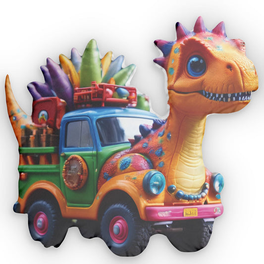 Dino Truck Pillow
