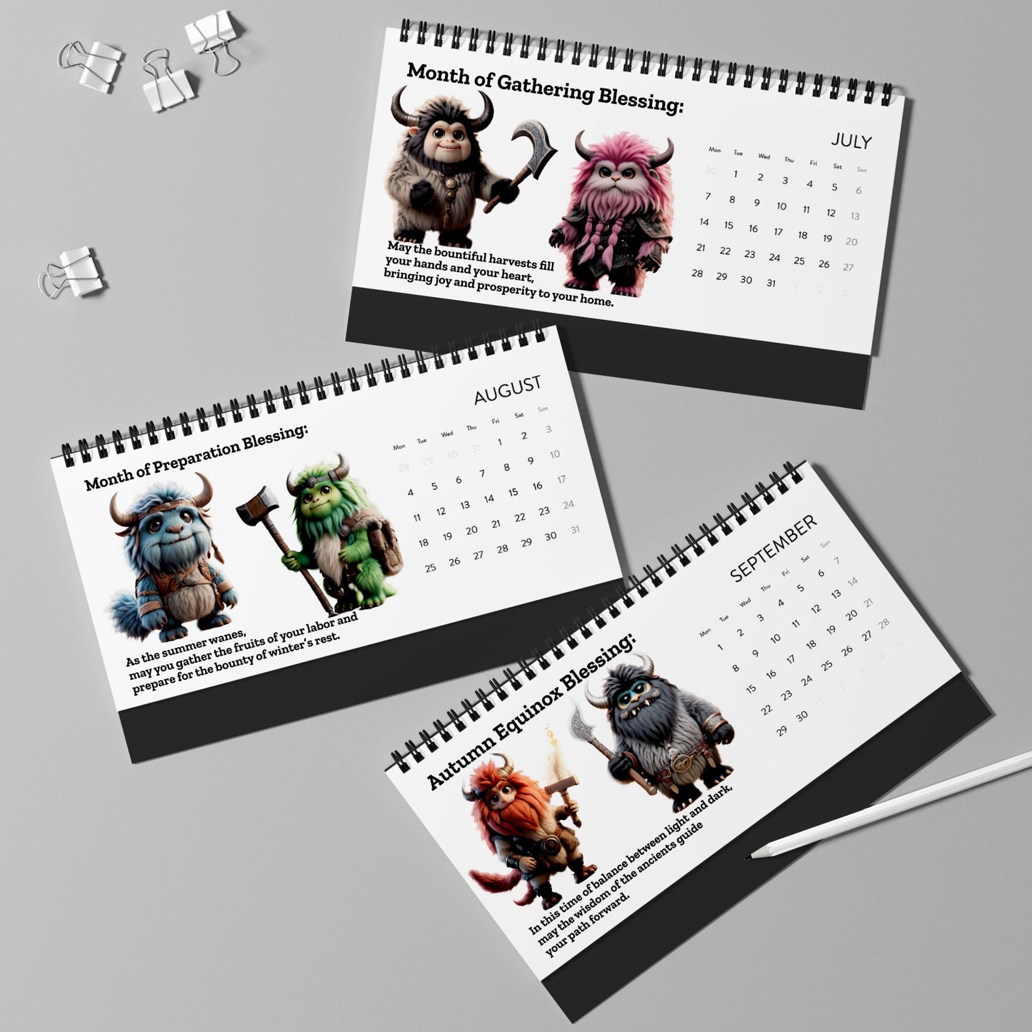 Simplex Desk Calendar (2025 grid)