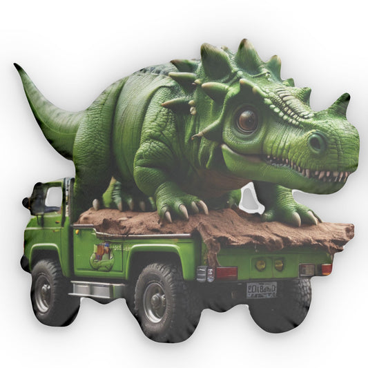 Dino Truck Pillow