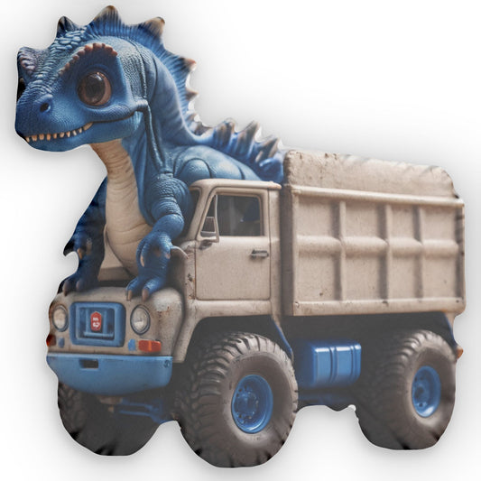 Dino Truck Pillow