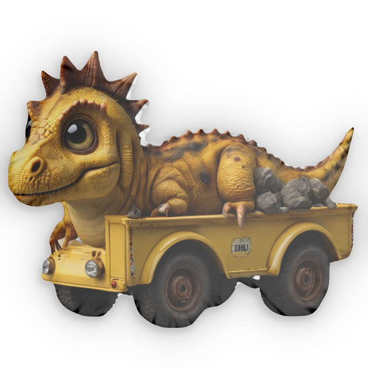 Dino Truck Pillow