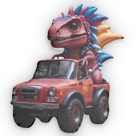 Dino Truck Pillow
