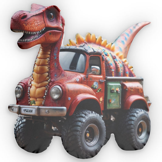 Dino Truck Pillow