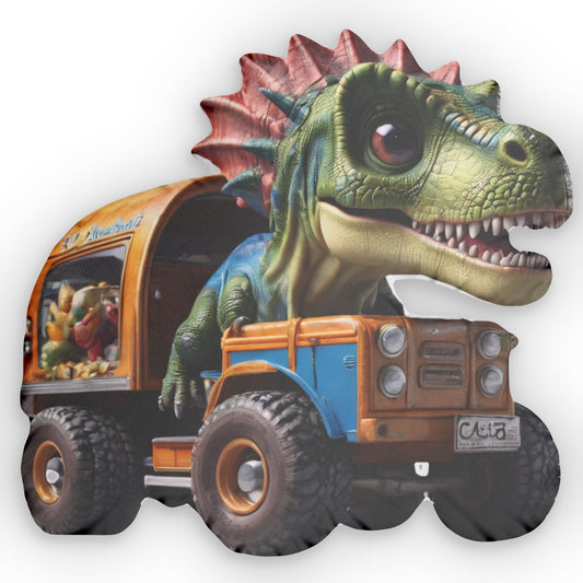Dino Truck Pillow