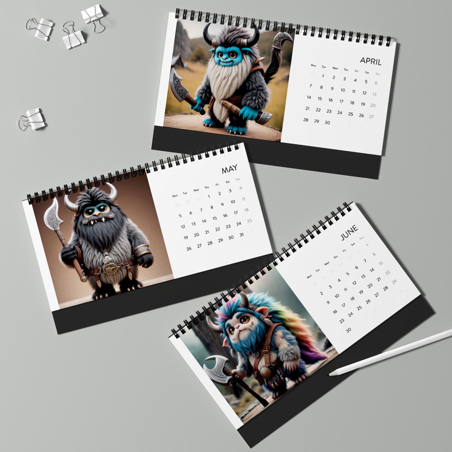 Simplex Desk Calendar (2025 grid)