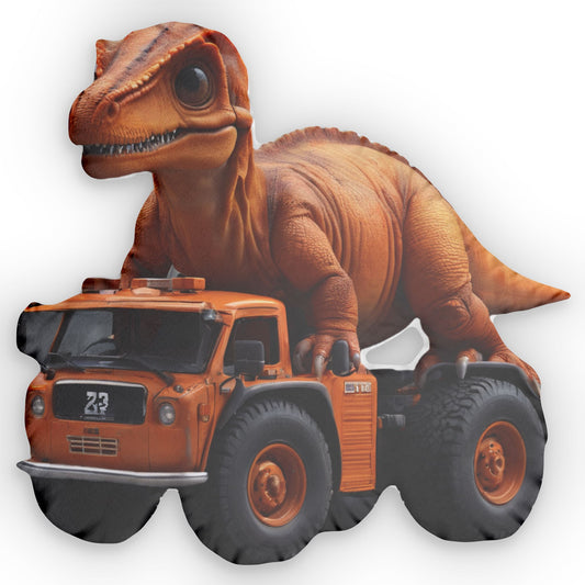 Dino Truck Pillow